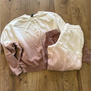 Wild Fable Cream Brown Ombré Sweat Set